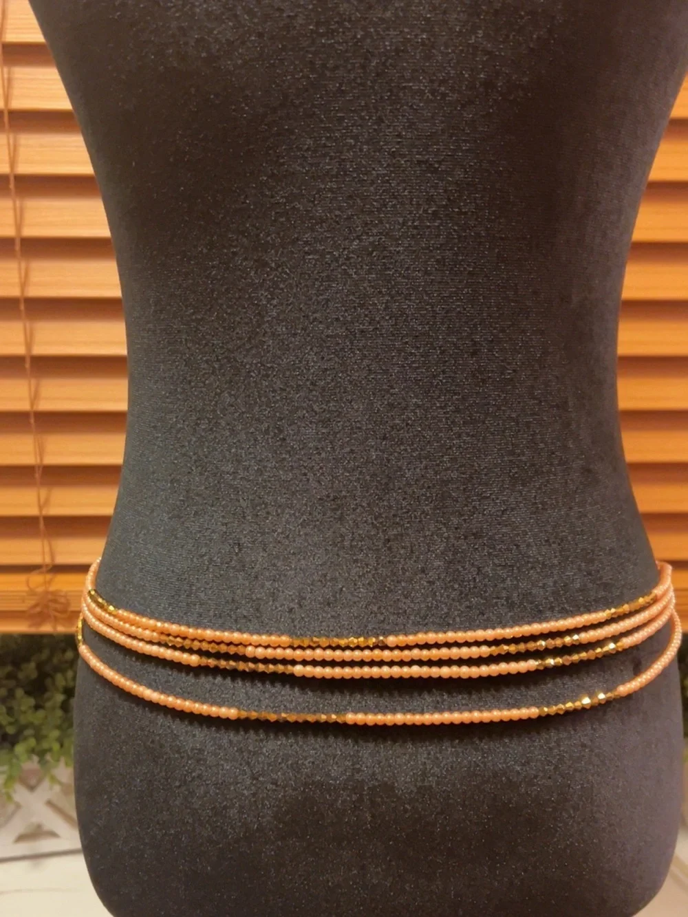 Beige Gold Layer Waist Beads | Handmade Boho Beach Body Chain